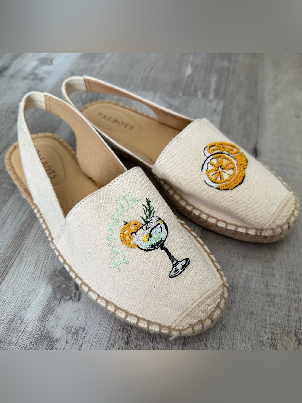 New Talbots Izzy Espadrille Slingback Flats - Size 6.5